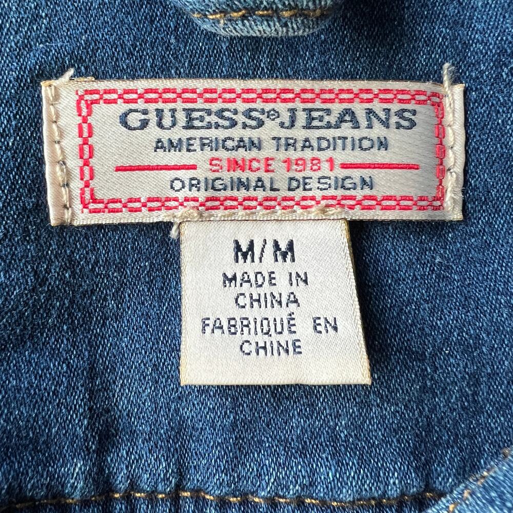 Guess Jeans Cropped Denim Jacket Womens Medium Fits Small - Picture 2 of 11